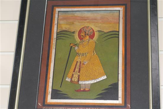 Indian School, three gouache, studies of noblemen and of a procession, largest 26 x 37cm